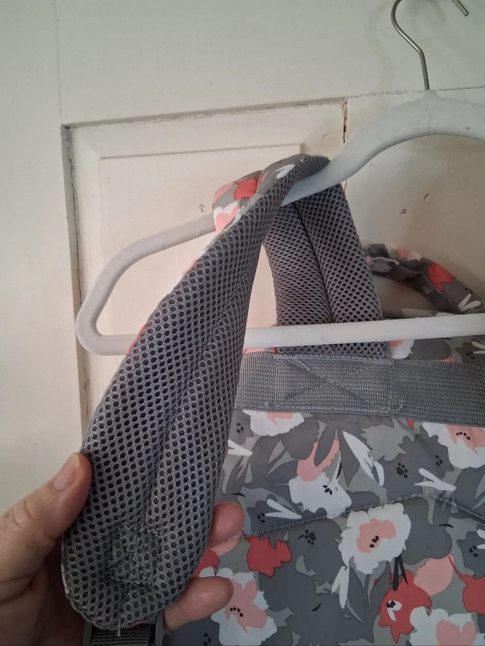Bananafish Floral Gray, Pink, White Baby Diaper Bag Backpack with Changing Pad